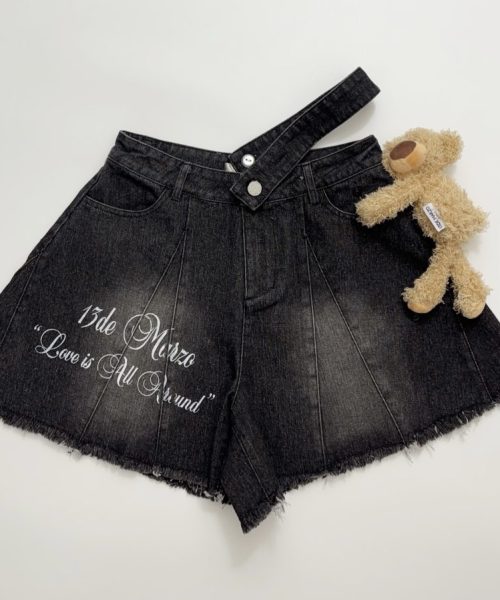 11Wed High-Waisted Denim Shorts